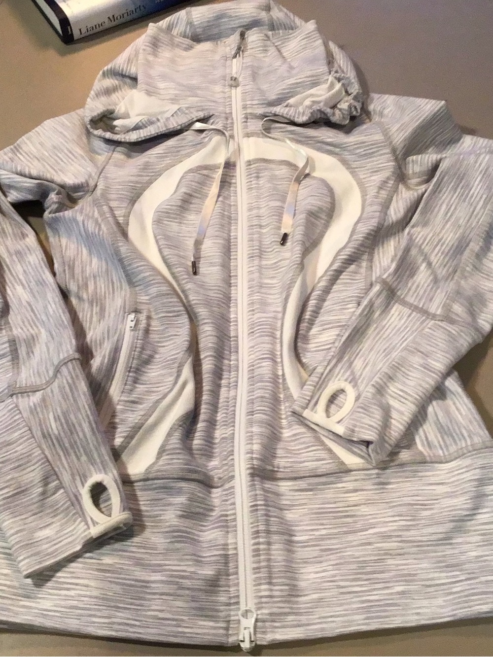 lululemon athletica Light Heather Gray Hooded Workout Jacket